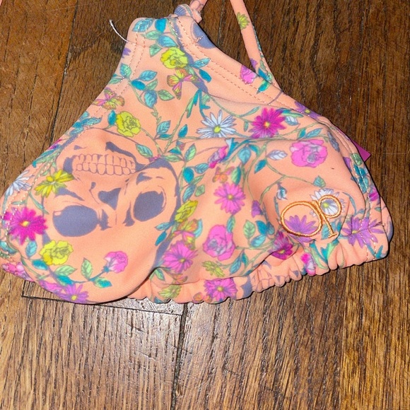 •OP•NEON ORANGE PUNK GIRL TRIANGLE TOP & BOTTOM BIKINI SET SIZE SMALL(3-5) - Picture 5 of 8